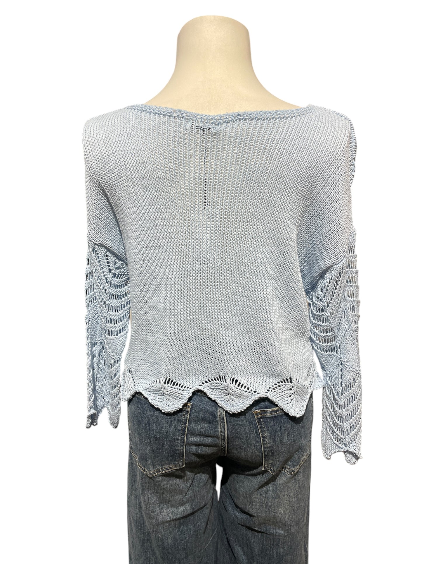 FaS799 Grobstrick Pullover im Zickzack