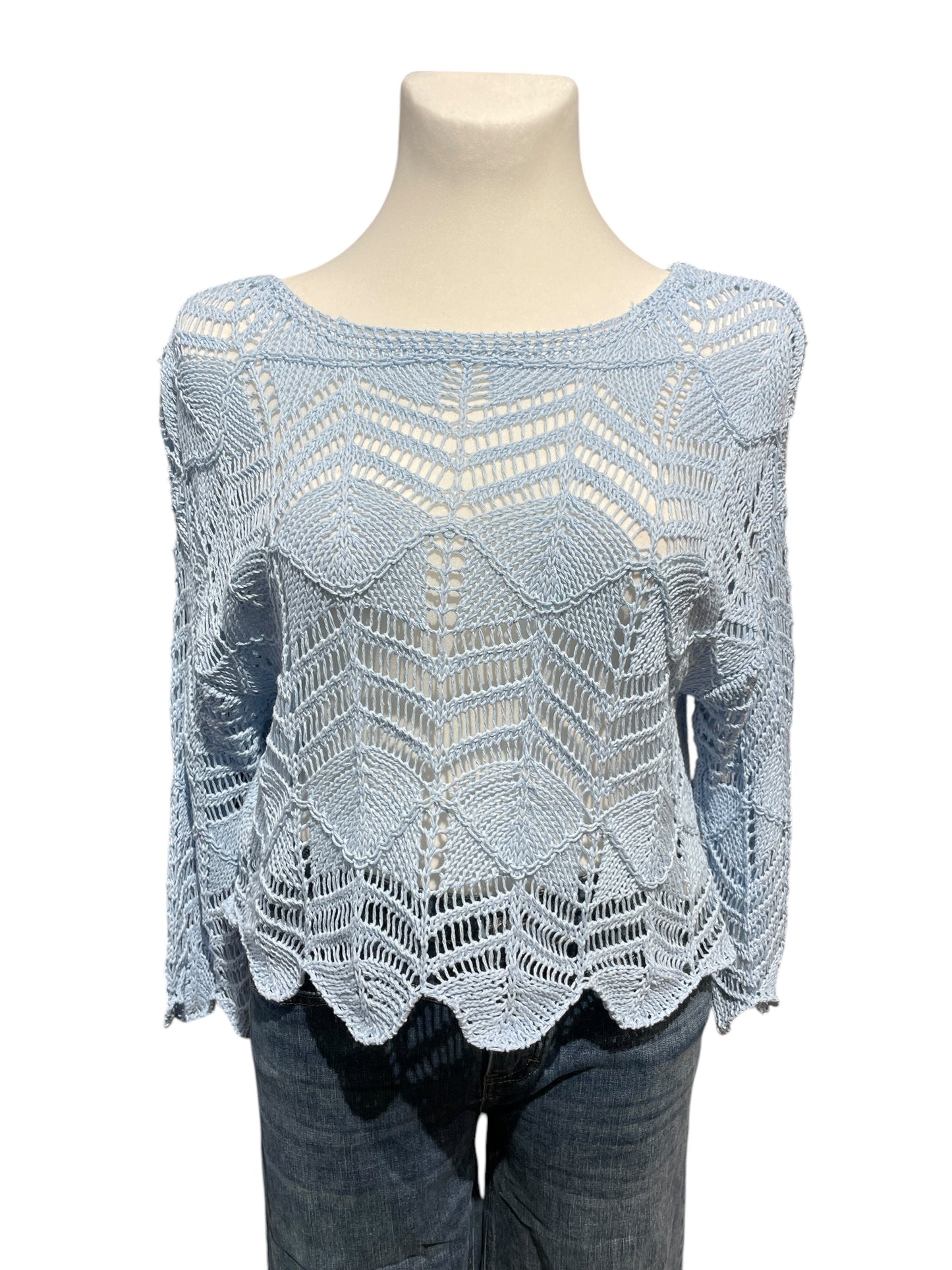 FaS799 Grobstrick Pullover im Zickzack