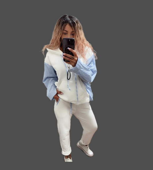 FaS802 Hoody mit Blusenärmeln