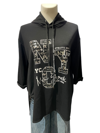 831 Hoody mit New York Glitzer Print