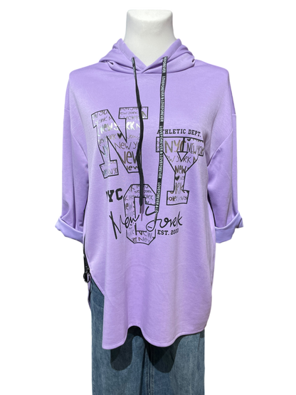 831 Hoody mit New York Glitzer Print