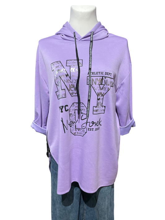 831 Hoody mit New York Glitzer Print