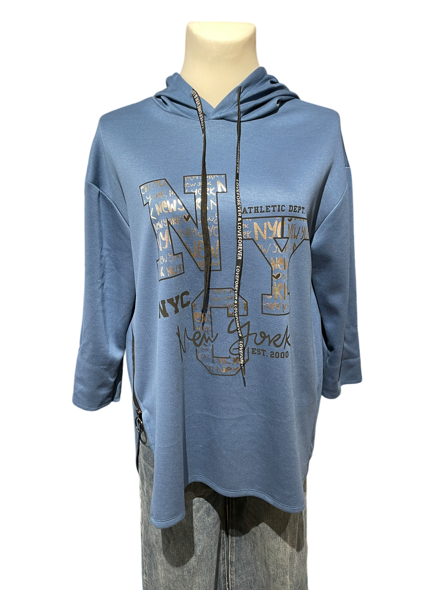 831 Hoody mit New York Glitzer Print