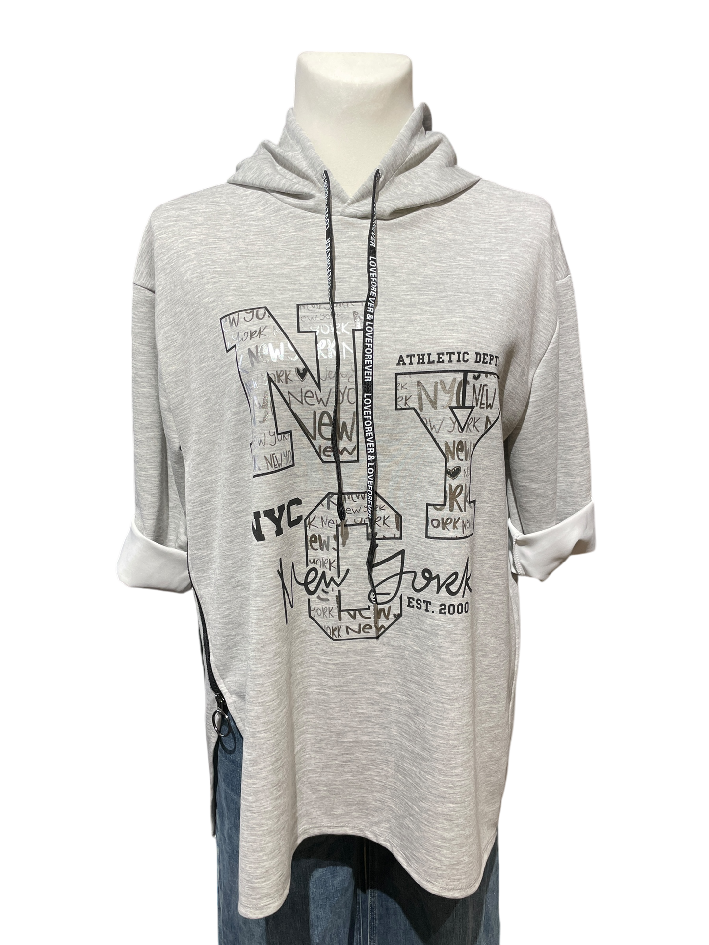 831 Hoody mit New York Glitzer Print