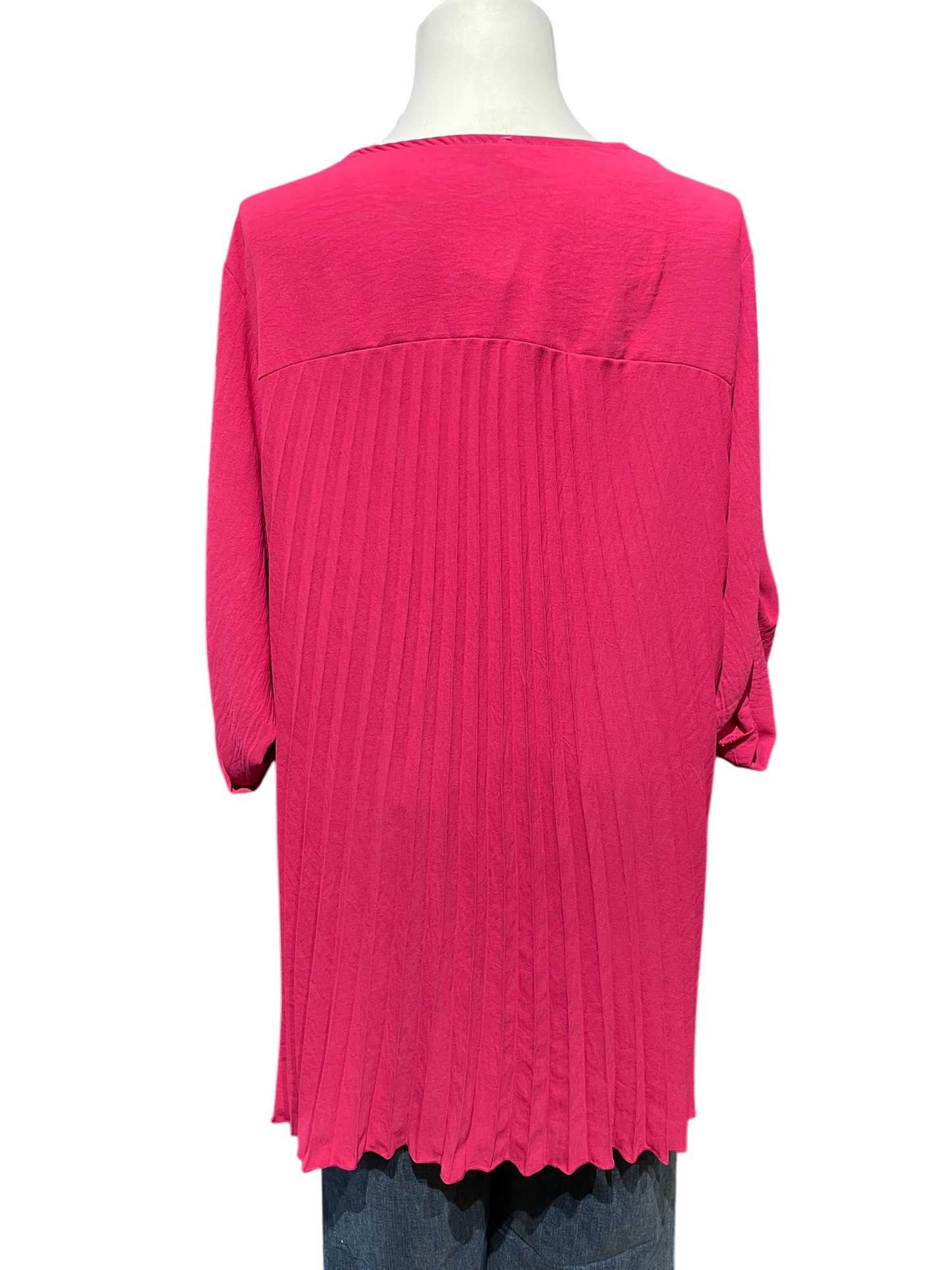 826 Tunika Bluse mit Plissee und Kette