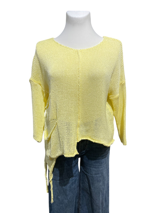 FaS800 Strick Pullover mit Taschen und Zipfel