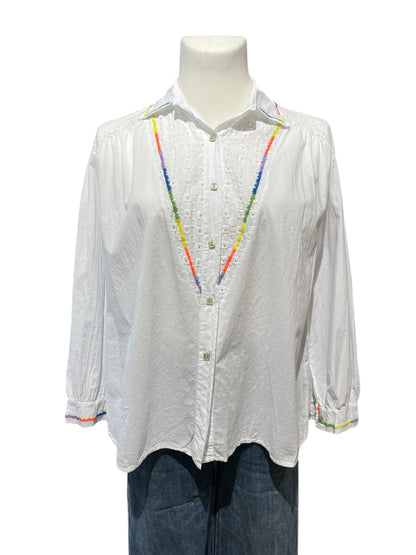 FaS797 Bluse mit Lochstickerei