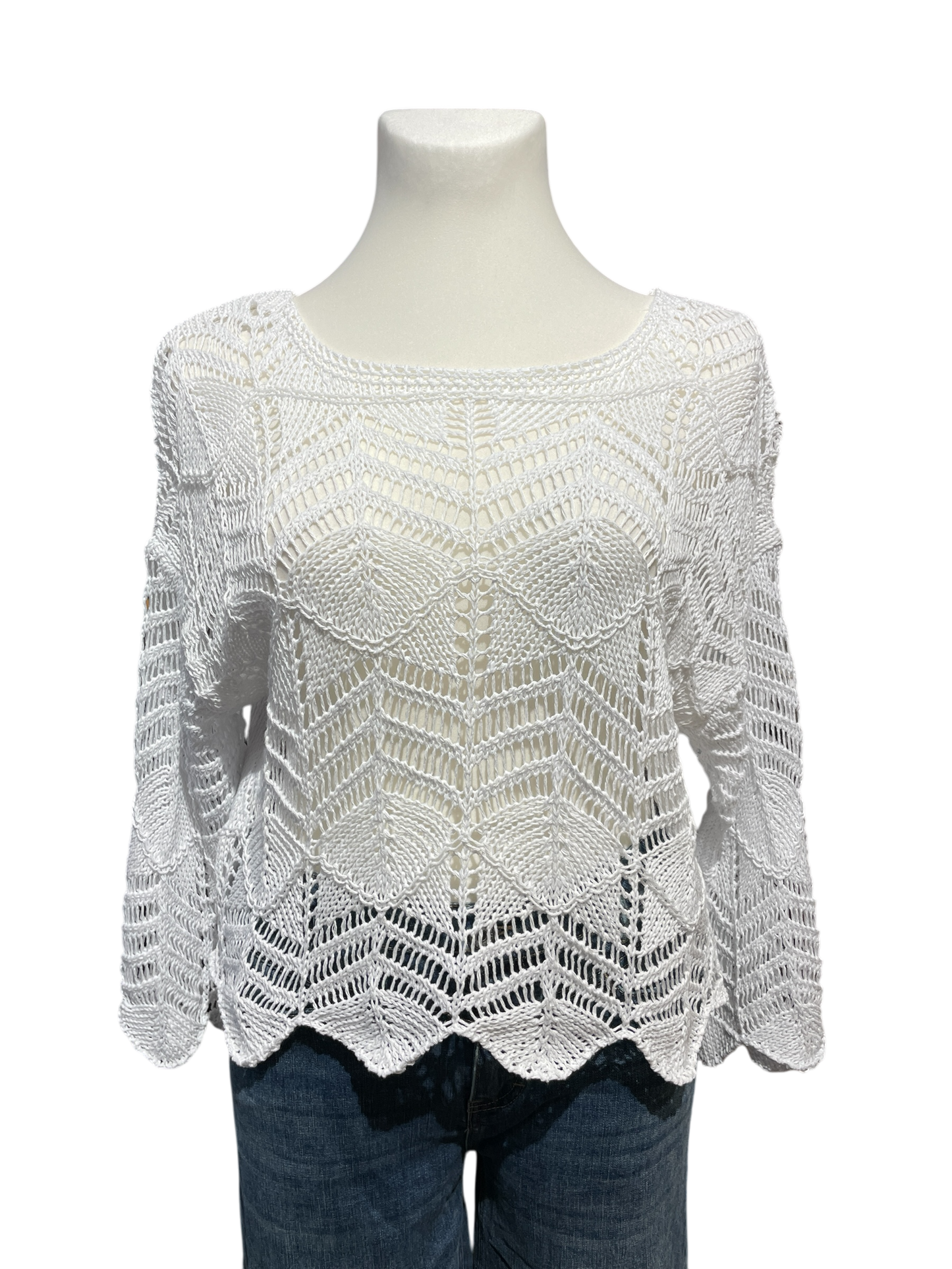 FaS799 Grobstrick Pullover im Zickzack