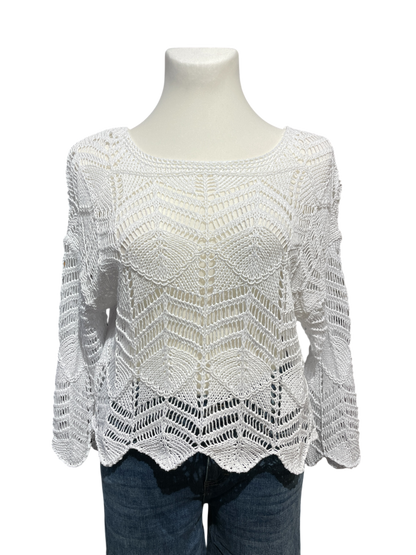 FaS799 Grobstrick Pullover im Zickzack