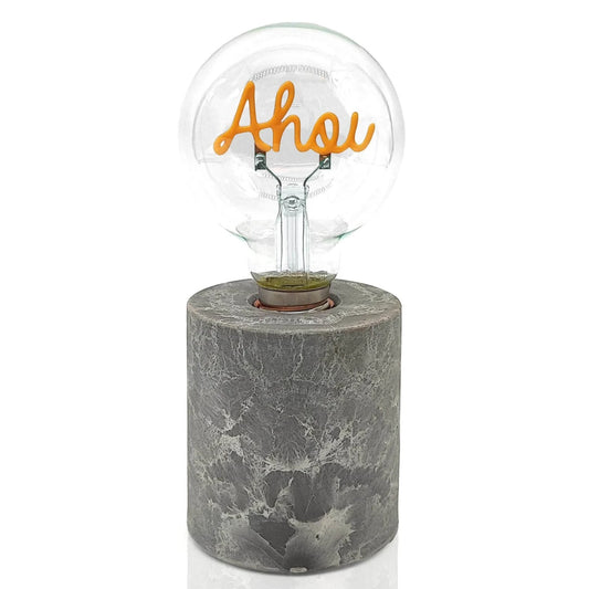 Lucia - Tischleuchte, Betonoptiksockel mit LED-Lampe „Ahoi“
